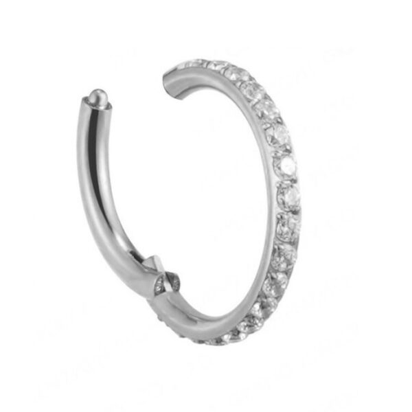 Piercing Aro Clicker de Titanio con Circonitas