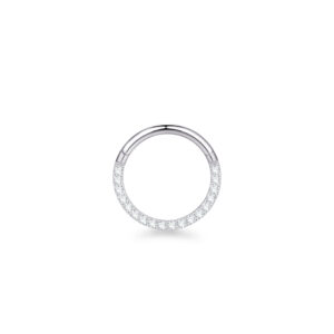 Piercing Aro Clicker de titanio grado implante ASTMF136 con Circonitas para septum y daith